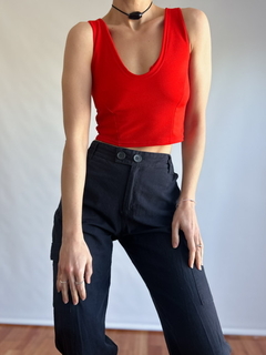The Red Crepe Top