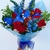 Buquê com flores azuis e vermelho - comprar online