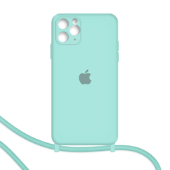 Funda iPhone 11 Pro Max soga correa silicona felpa y logo - APC | Accesorios Para Celulares