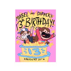 Folleto Cumpleaños Dipper y Mabel - Gravity Falls