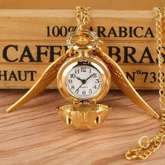 Colgante Collar Snitch Dorada con Reloj - Harry Potter - COKETACOKETO