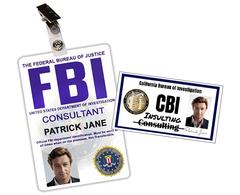 Combo Credencial + Tarjeta El Mentalista Patrick Jane FBI