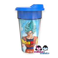 Vaso Plástico con tapa café Dragon Ball Z