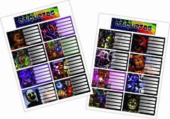 Planchas de Etiquetas FNAF - Five Nights at Freddy's - 2 Planchas