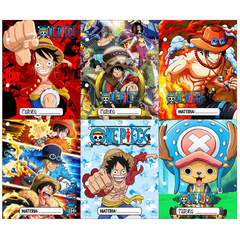 Pack 6u. Separadores Materias - Caratulas Escolares - One Piece