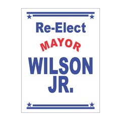 Poster Re-Elect Mayor Wilson JR. - Volver al Futuro A4