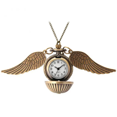 Colgante Collar Snitch Bronce con Reloj - Harry Potter Rayado
