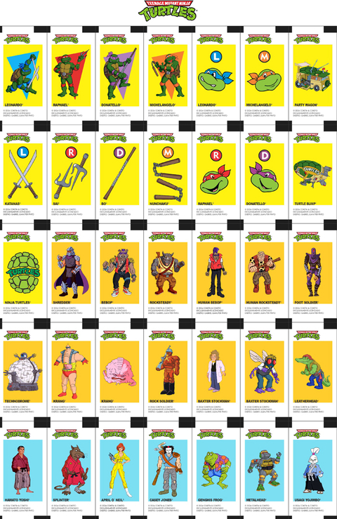 Pack 35 Stickers Chicles + 4 sobres - Las Tortugas Ninjas Mutantes - TMNT