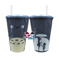Vaso Plástico con tapa y sorbete - ANIME - Totoro