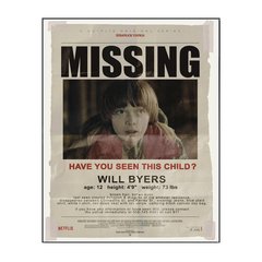 Papel Stranger Things Will Byers Missing