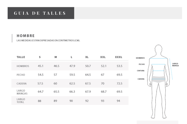 Guia de tallas gap hombre hotsell
