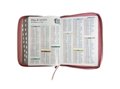 Biblia Letra Gigante Rosa Con Flores Indice Cierre Canto Plateado RVR 1960 en internet