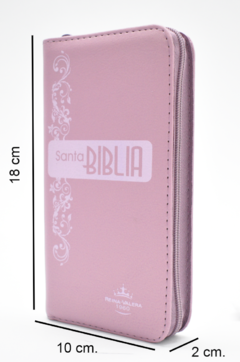 Biblia rosa Canto plateado Tipo Billetera Rosada Con Cierre E Indice. - tienda online