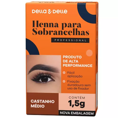 Della e Delle Henna para Sobrancelha Castanho Médio - 1,5g