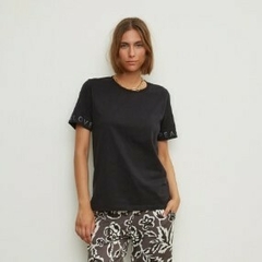 REMERA "PEACE" NEGRO BONJOUR LULU - ART. 7162