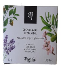 Veganis Crema Facial Ultra Vital Almendra Jojoba Lavanda 50g