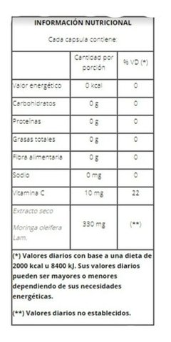 Natier Moringa Concentrada Y Liofilizada 50 Cápsulas - comprar online