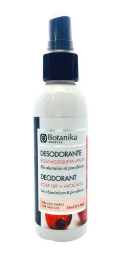 Desodorante Botanika En Spray Rosa Mosqueta + Palta Apto Vegano 75 Ml