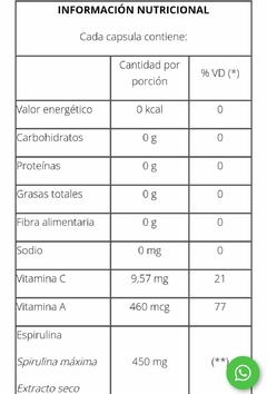 Pack X2 Spirulina Concentrada Disminuye Colesterol Natier 50 Capsulas - comprar online