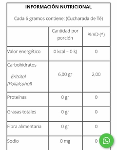 Pack X3 Erylite Endulzante A Base De Plantas 0% Calorías 250gr - comprar online