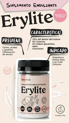 Natier Endulzante A Base De Plantas Diabéticos Vegano 250gr Erylite - tienda online
