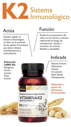 Pack X2 Vitamina K2 Función Inmunológica Natier 50 capsulas en internet