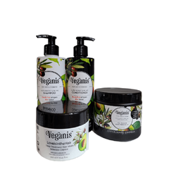 Pack Shampoo+ Acondicionador + Exfoliante + Baño de crema Veganis Palta