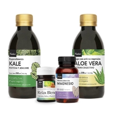 Plan Colon Saludable Aloe Vera Digestivo Relax Blend Magnesio Caps Jugo de Kale