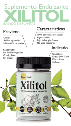 Endulzante Xilitol A Base De Plantas Natier Diabéticos Vegano 250gr - comprar online