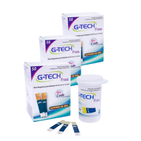 150 Tiras Reagentes para medir glicose G-tech Free 1