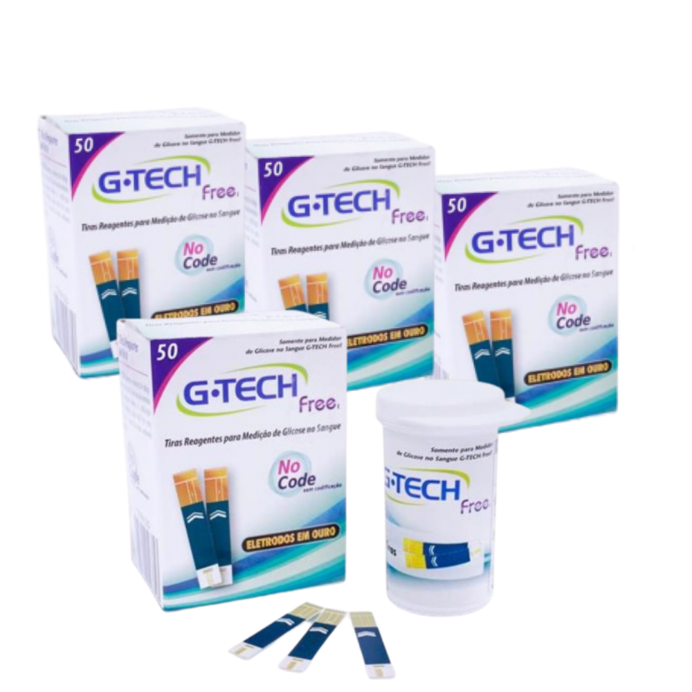 200 Tiras Reagentes para medir glicose G-tech Free 1