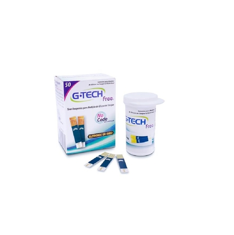 50 Tiras Reagentes para medir glicose G-tech Free 1