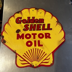 Cartel de chapa Shell golden C