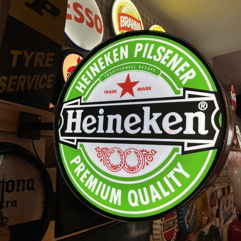 Cartel luminoso Heineken doble cara con soporte