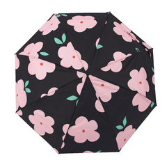 Paraguas corto flor rosa con negro en internet
