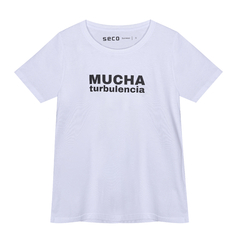 Remera mucha turbulencia blanco