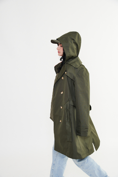 Trench Manhattan new verde militar - comprar online