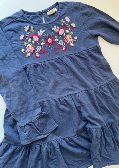 Vestido azul ml flores y volados cheeky 8a(278) - comprar online