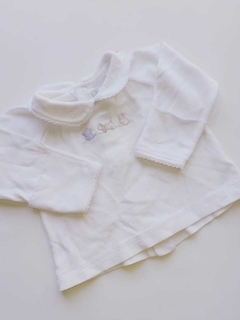 Remera Blanca Animales con Gorrito Baby Cottons RN (38)