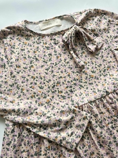 Vestido ml beige de flores verdes y lilas Pioppa 10a (81) - comprar online