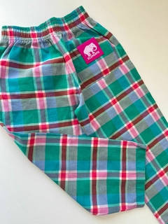 Pantalón escoses verde y rosa elepant 4a(292) - comprar online