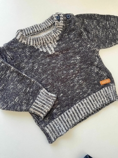 Cardigan tejido gris y negro crayon 12m(151)