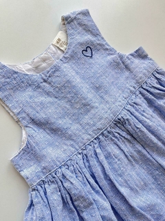 Vestido celeste jaspeado HyM 6m (219) - comprar online