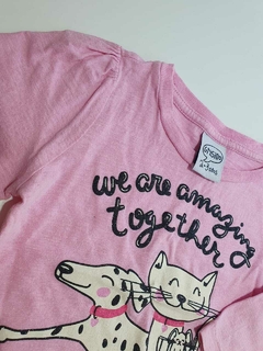 Remera rosa ml de mascotas grisino 2-3a(51 b) - comprar online