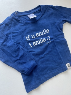 Remera azul If u Smile Pandy t2(106) - comprar online