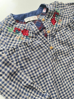 Camisa forrada azul floreada zara 3-4a(04) - comprar online