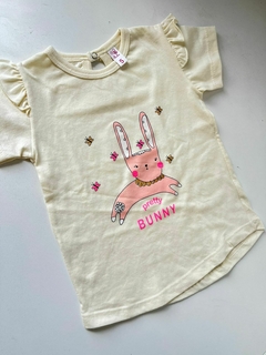 Remera beige conejito BUBU nueva t 4a (310)