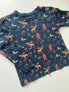 Remera azul animales ml Primark t5-6s(334)