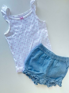 Duo body musculosa blanco con short Carters t6m(194) - comprar online