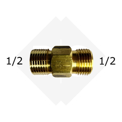 niple adaptador bronce M 1/2 a M 1/2